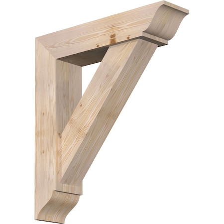 Ekena Millwork Traditional Traditional Smooth Bracket w/ Offset Brace, Douglas Fir, 7 1/2"W x 32"D x 36"H BKT0806X32X36TRA01SDF